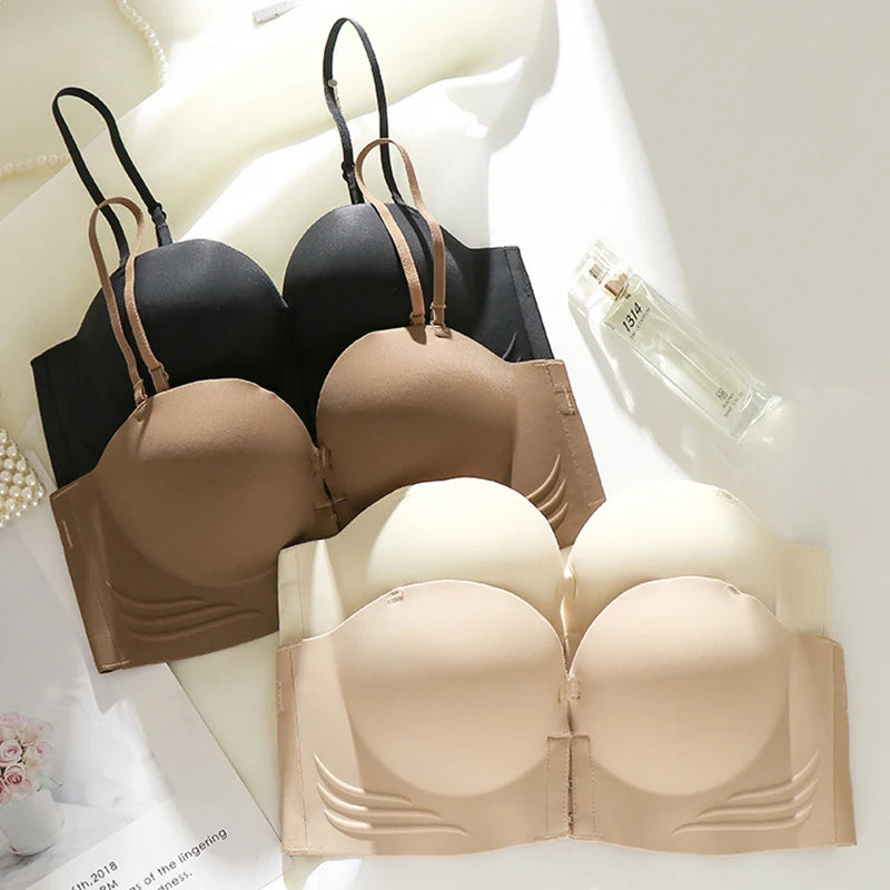 Strapless push-up bh met voorsluiting