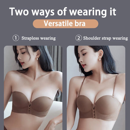 Strapless push-up bh met voorsluiting